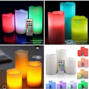 Three-Piece Electronic Flameless Candles With Remote Control