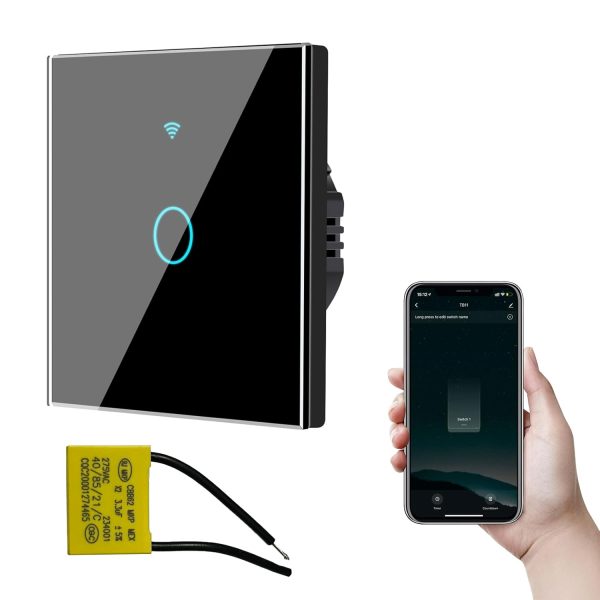 1 Gang Smart Wifi Light Switch Tuya – Black - Image 5