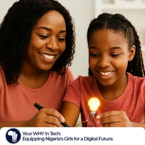 Your Tech WHY_Graphic illustration of a crowned female silhouette labeled “Tech Queen” at the center, with four ripple circles radiating outward. Each ripple contains a bold word: “Purpose,” “Impact,” “Community,” and “Future.” The background features vibrant, girly colors including pink, purple, and gold, styled in a modern and empowering design that reflects movement and social impact_featured image.